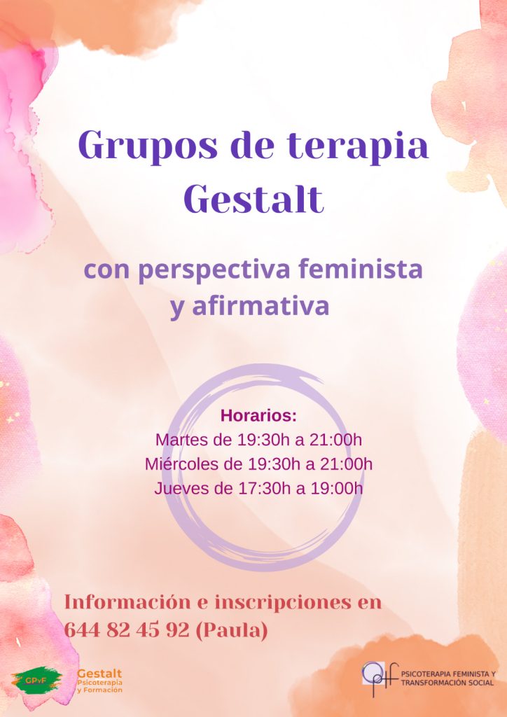Grupos de terapia Gestalt con perspectiva feminista y afirmativa